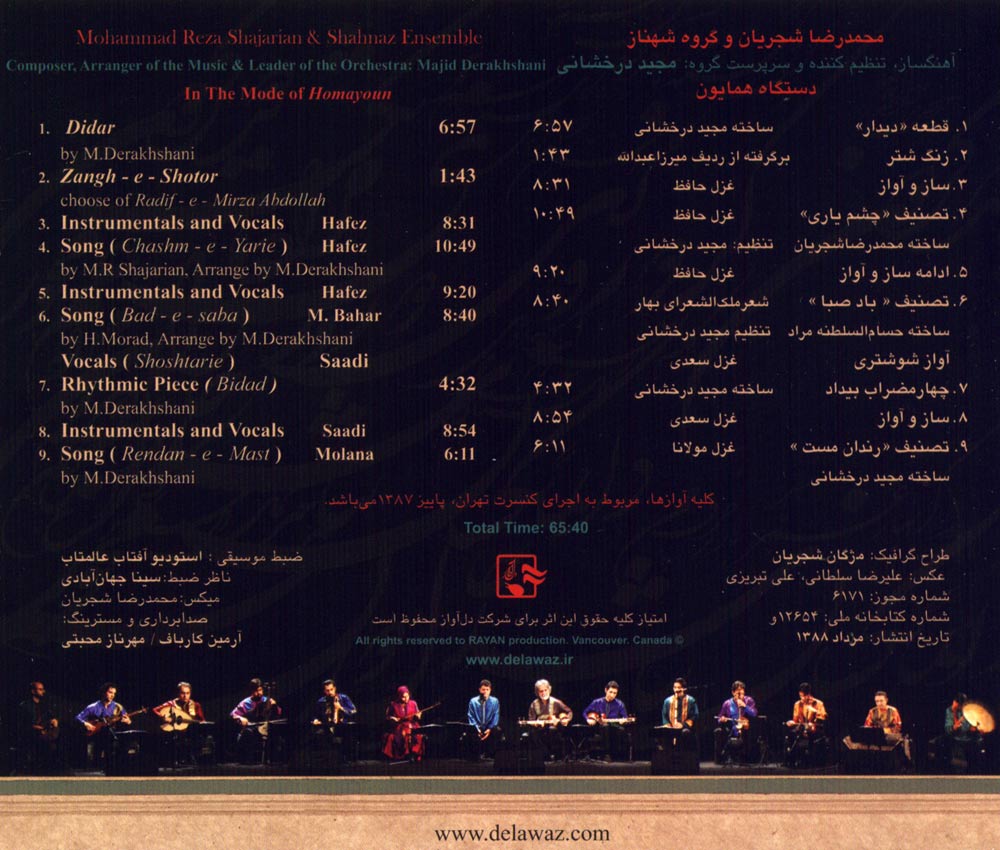 دانلود آلبوم محمدرضا شجریان رندان مست